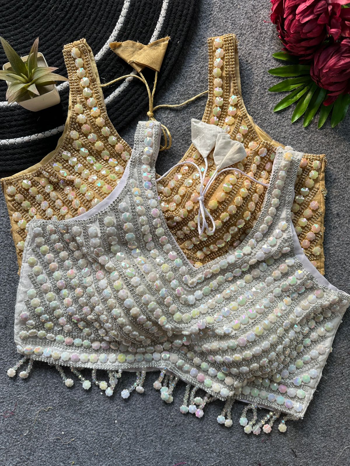 Ruh Sahiba Pure Silk Pearl Handwork Blouse