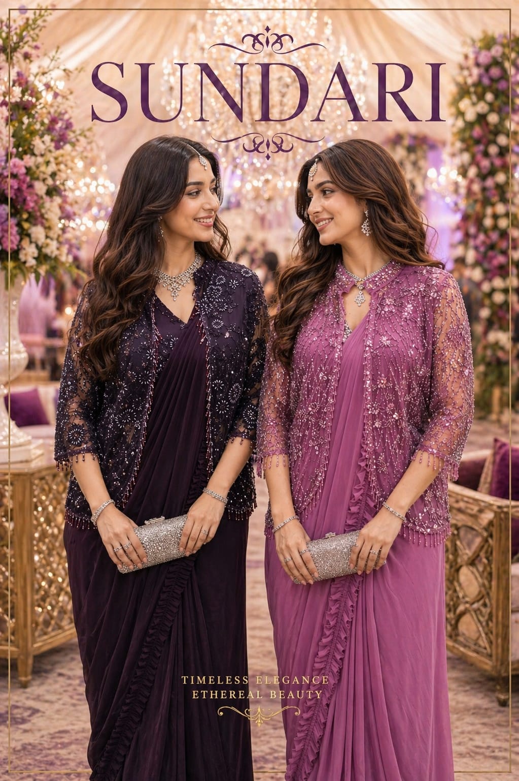 Mrudangi Sundari Lycra Ready To Wear Saree With Full Blouse And Jacket