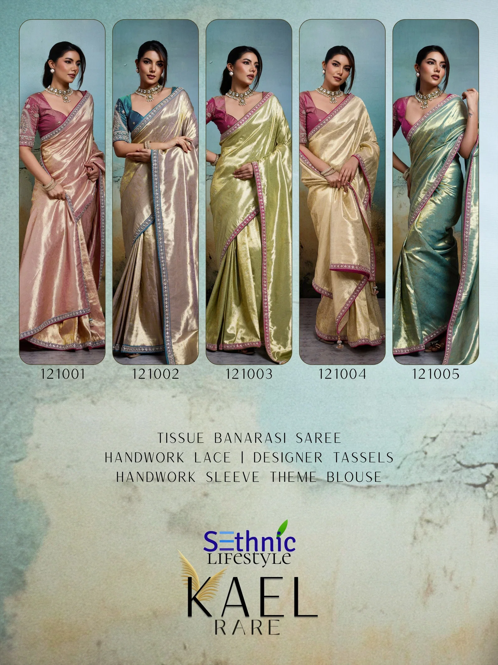 Sethnic Kael Rare Tissue Banarasi Saree Collection