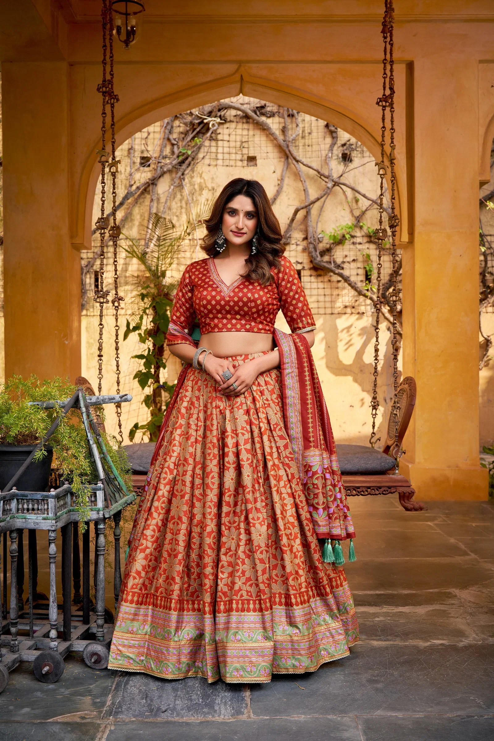 Taraa L 1201 Tasar Silk Lace Border Lehenga Choli Collection