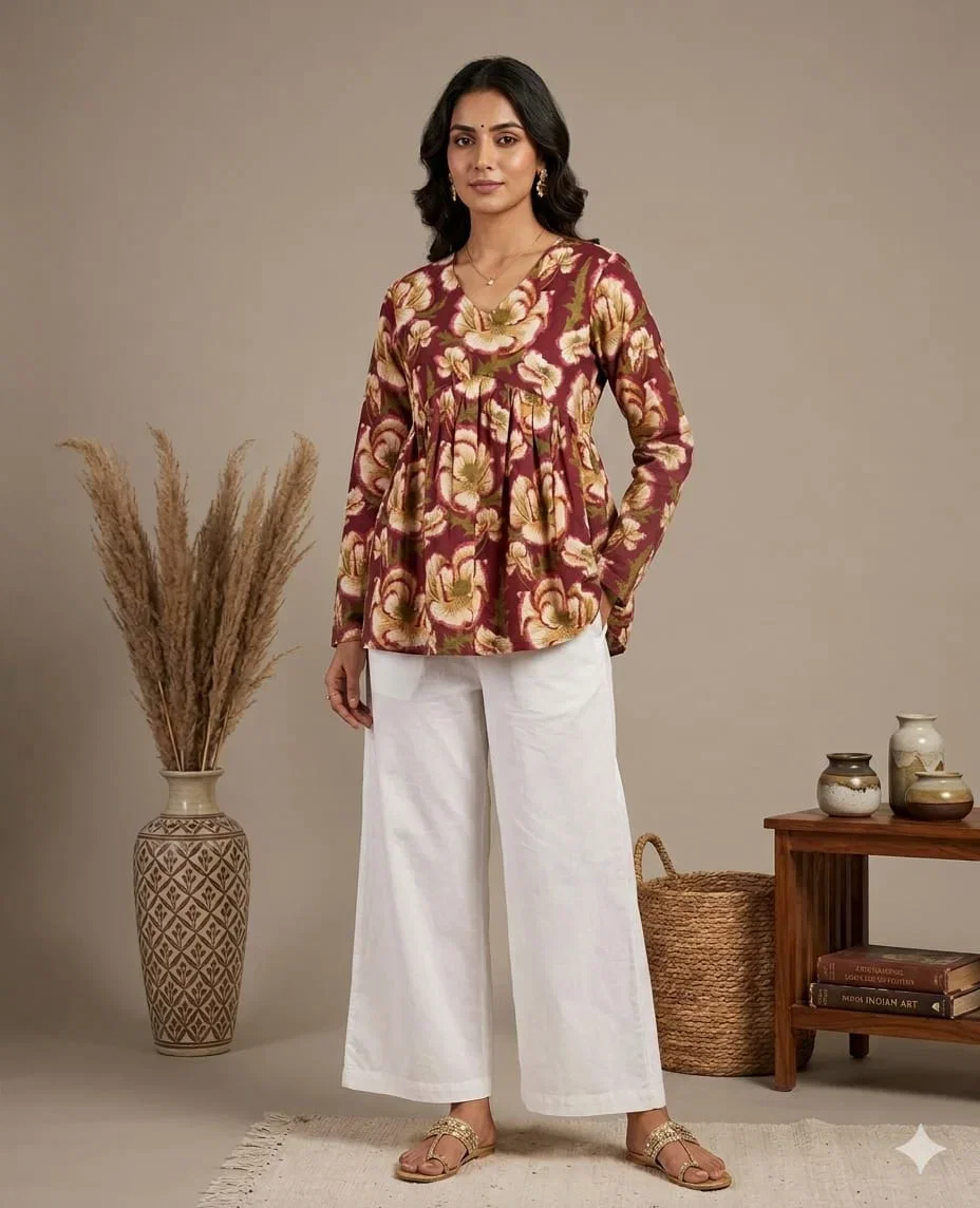 Naisha K 898 Cotton Printed Alia Cut Short Kurti Collection