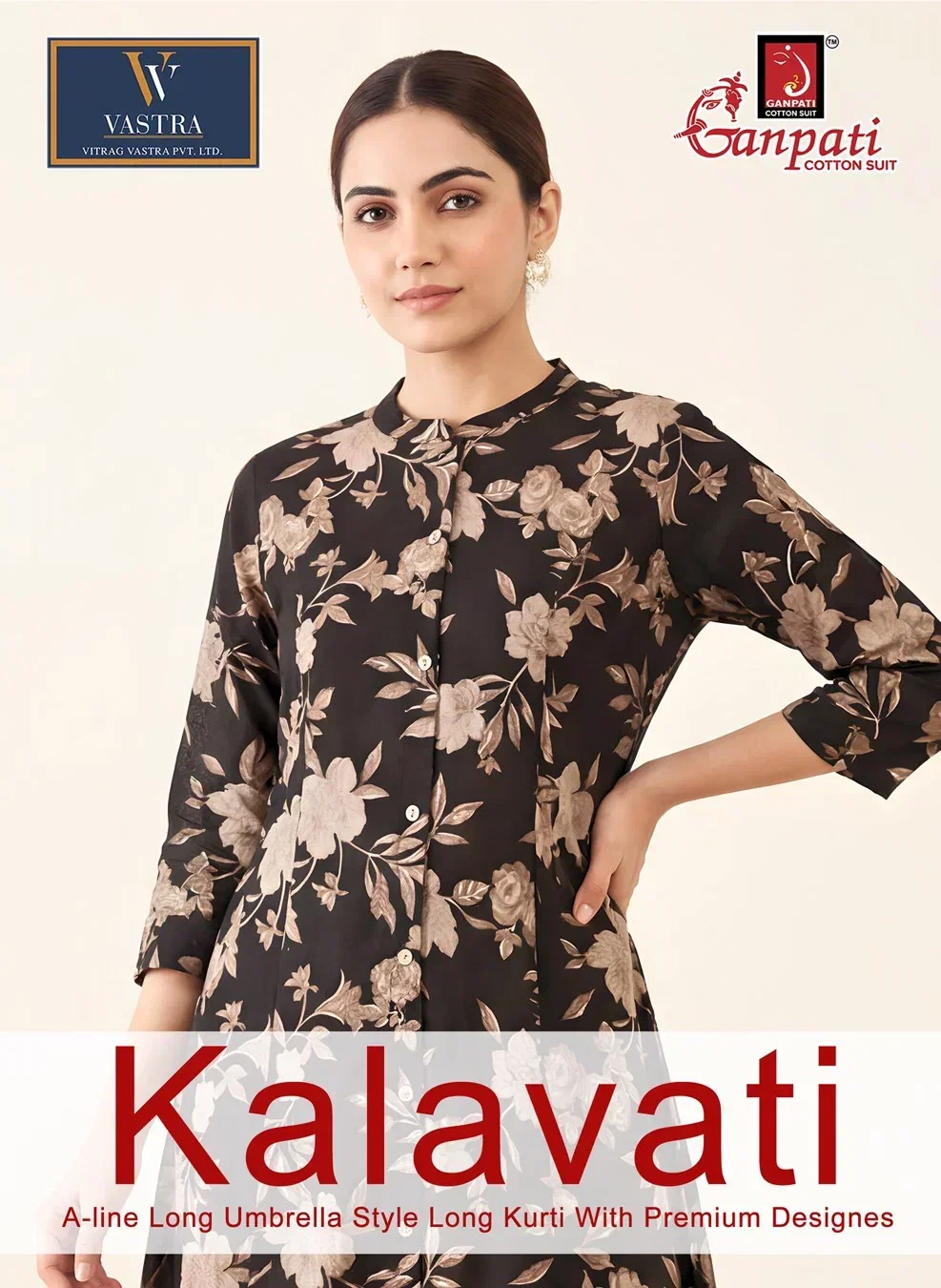 Ganpati Kalavati Vol 1 Cotton Printed A Line Flair Kurti Collection