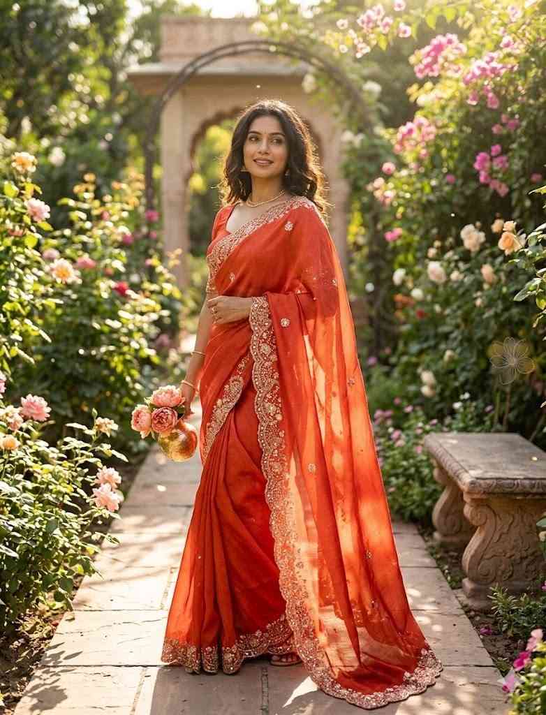 Kc 2121 Soft Tissue Embroidered Designer Saree Collection