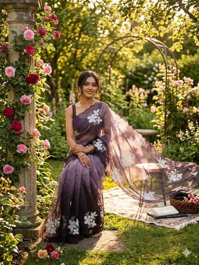 Kc 876 Jimmy Choo Shaded Sequence Worked Saree Collection