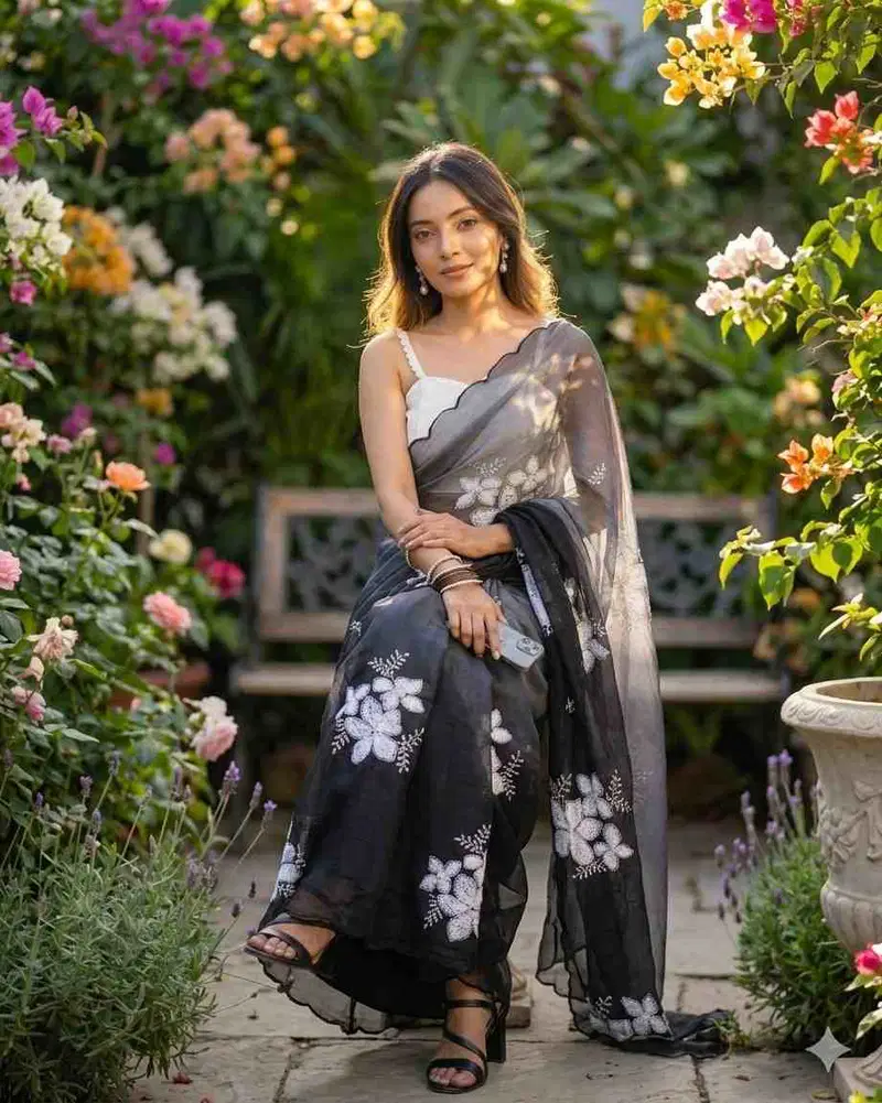 Kc 876 Jimmy Choo Shaded Sequence Worked Saree Collection