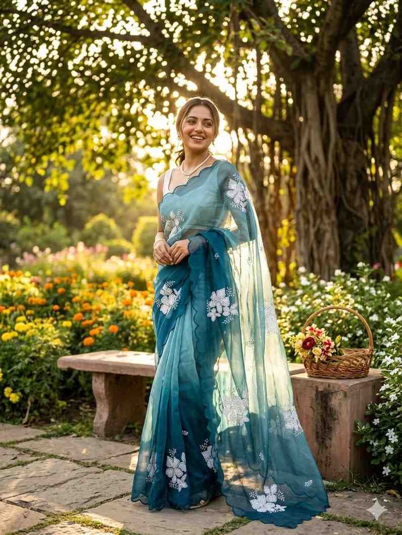 Kc 876 Jimmy Choo Shaded Sequence Worked Saree Collection