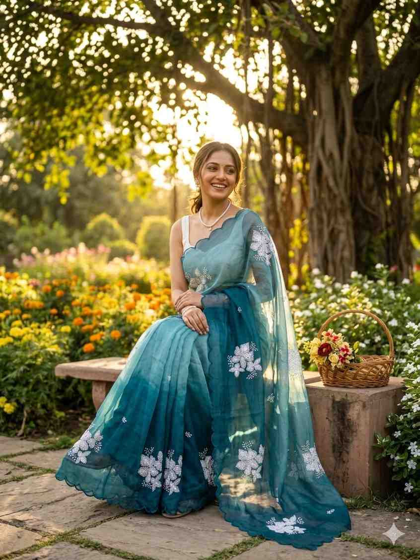 Kc 876 Jimmy Choo Shaded Sequence Worked Saree Collection