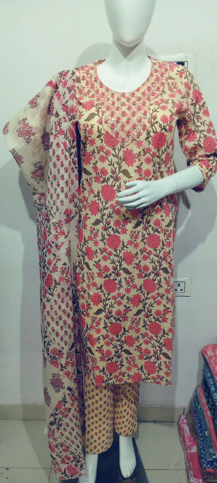 Jaipuri Cotton Vol 3 Cotton Printed Kurti With Bottom Dupatta