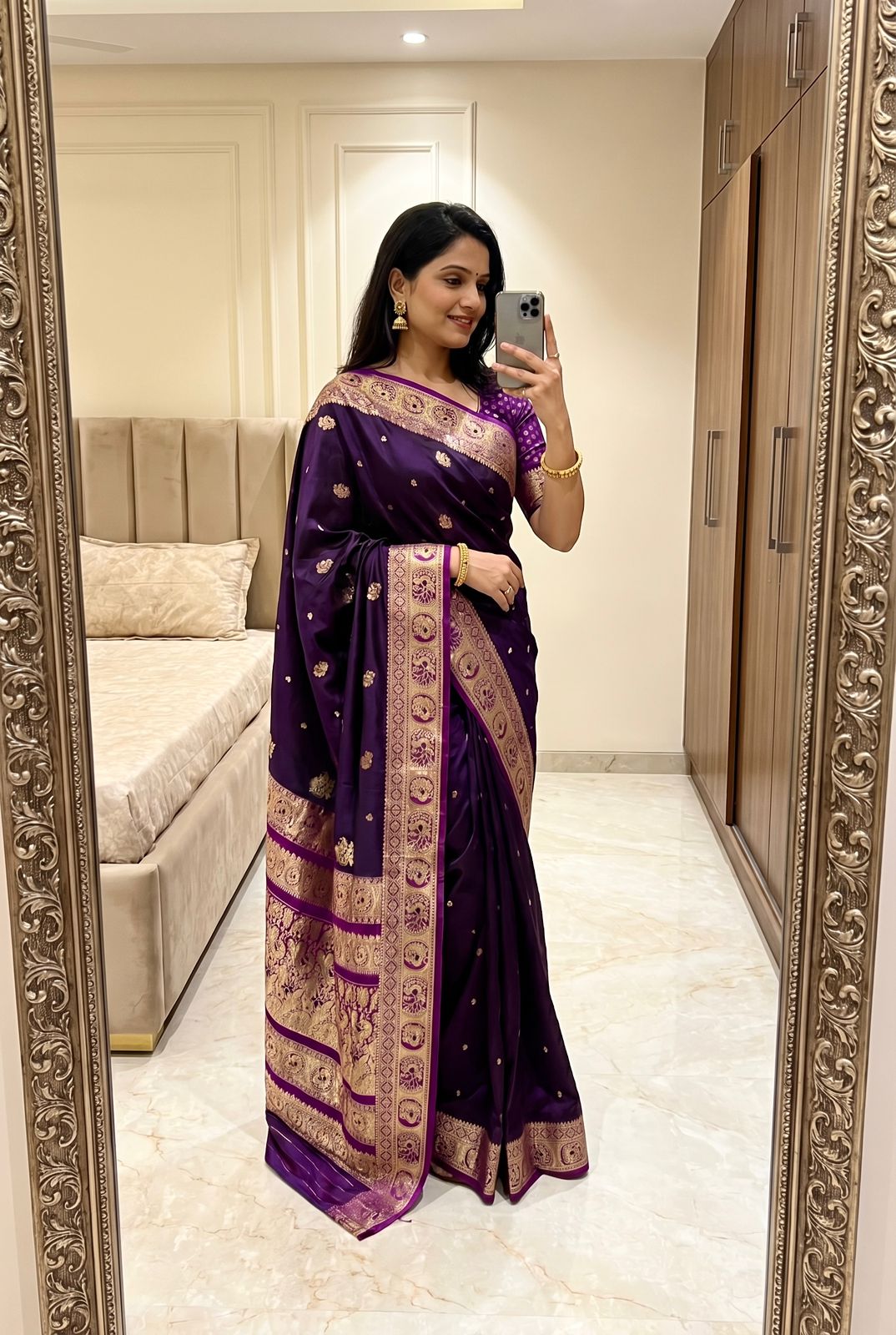 Lekha MN Peshwai Paithani Satin Silk Zari Weaving Saree