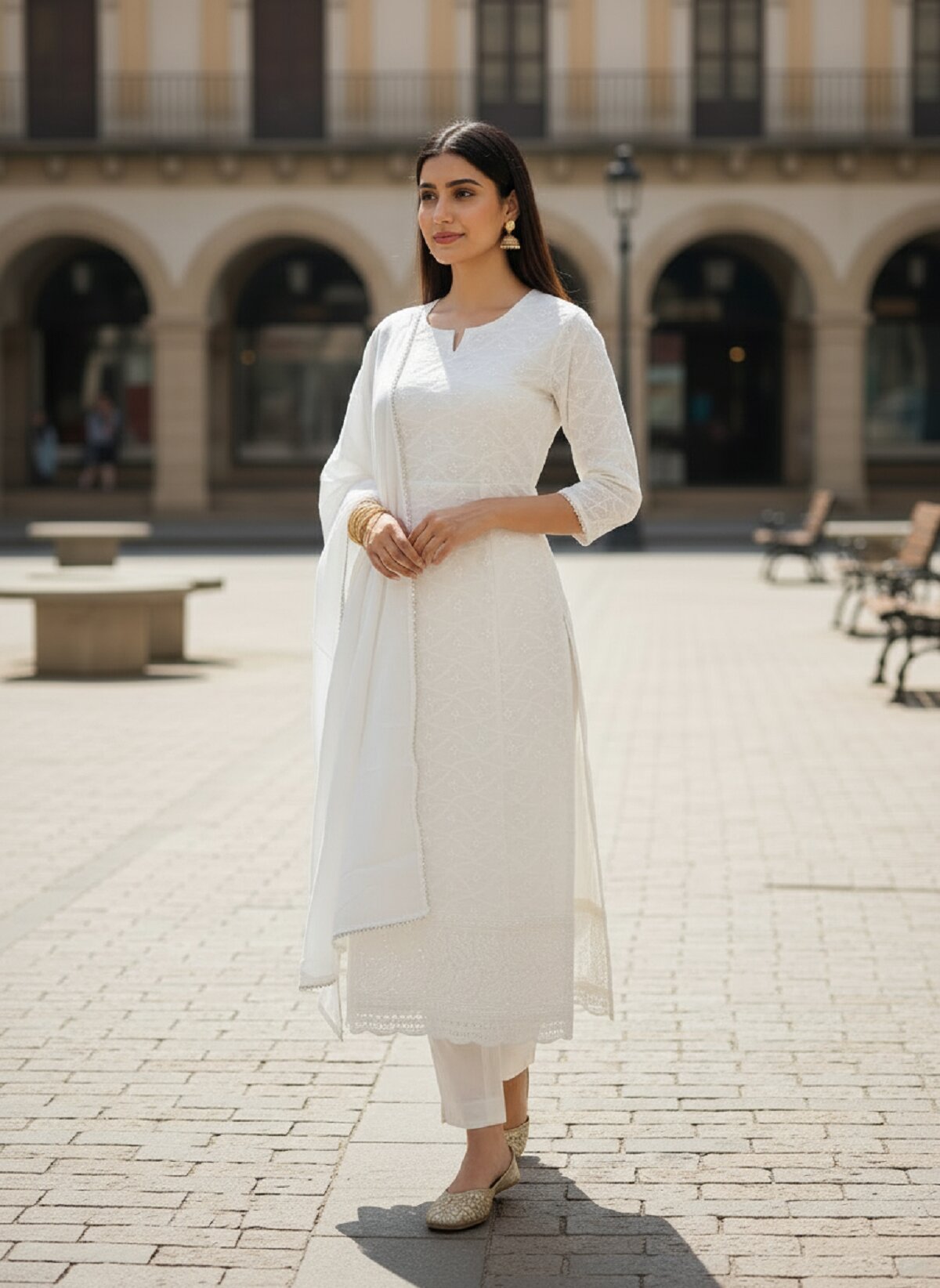 Navya Kurti 245 Party Wear Embroidery Worked Silk Blend Gown With Dupatta