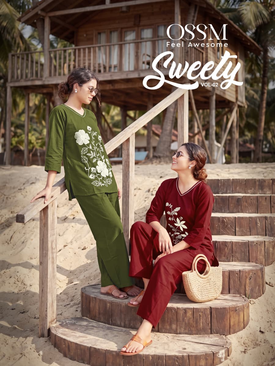 Ossm Sweety Vol 02 Cotton Embroidered Co Ord Set Collection