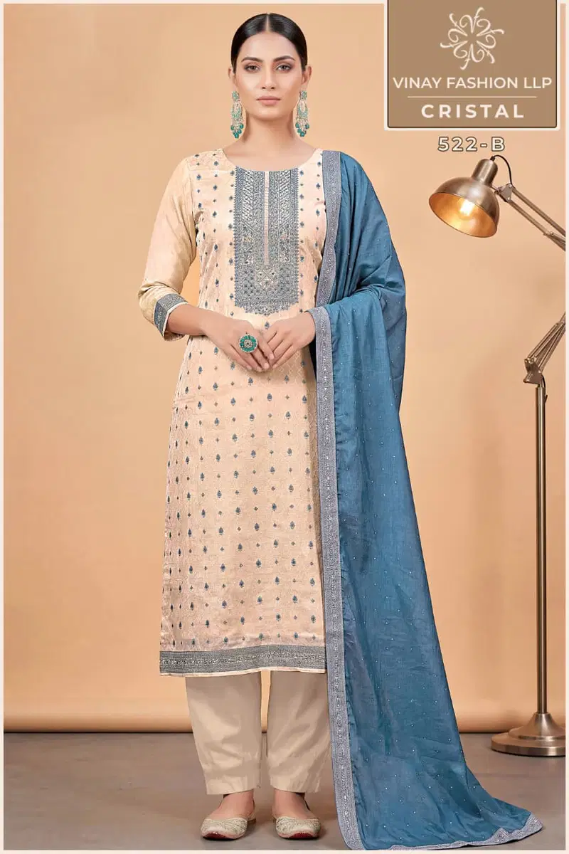 Vinay Kuleesh Cristal Kanjivaram Silk With Jacquard Worked Salwar Kameez