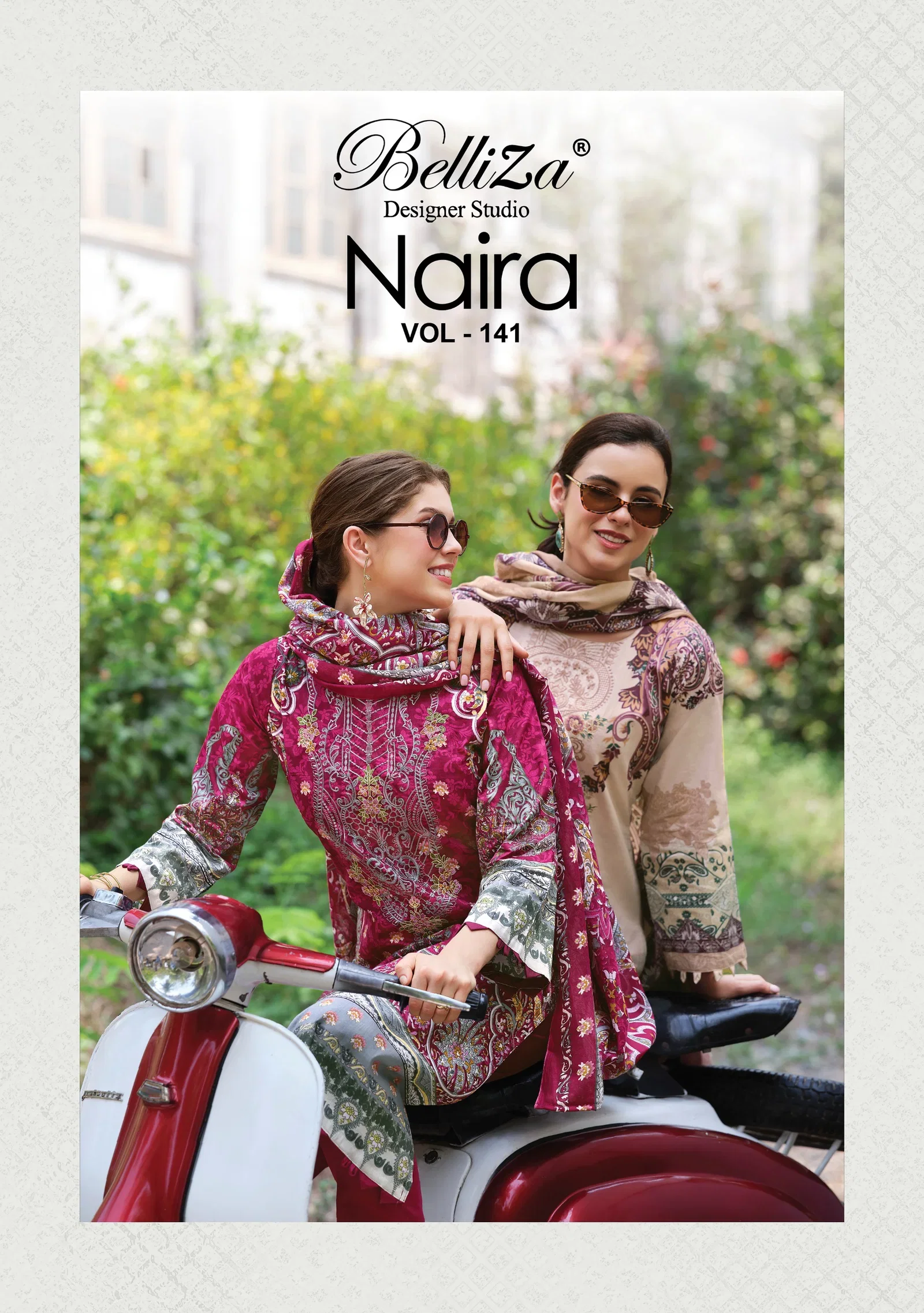 Belliza Naira Vol 141 Cotton With Self Embroidered Dress Material