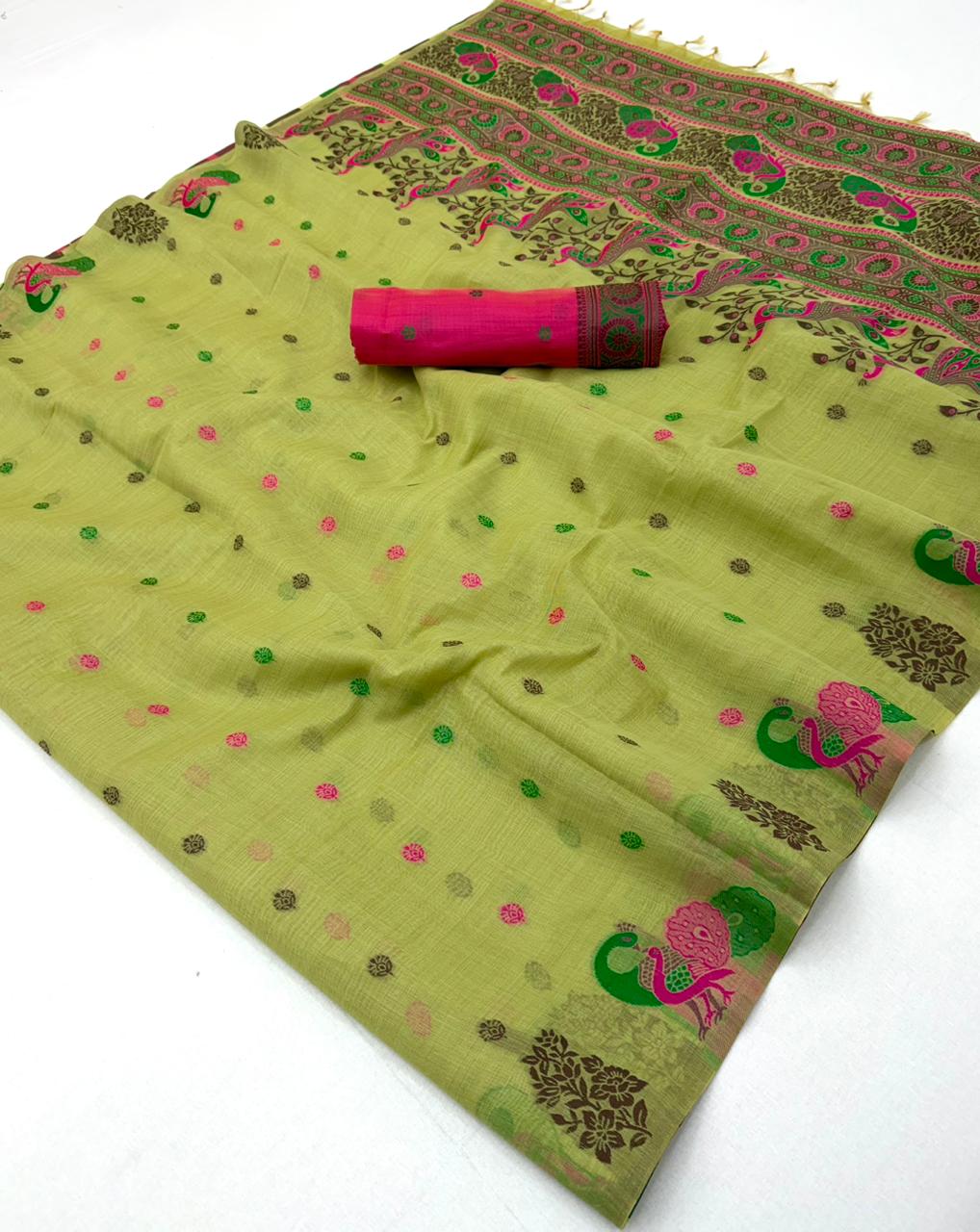 Rajyog Tapti D No 690001 To 06 Soft Cotton Weaving Worked Saree