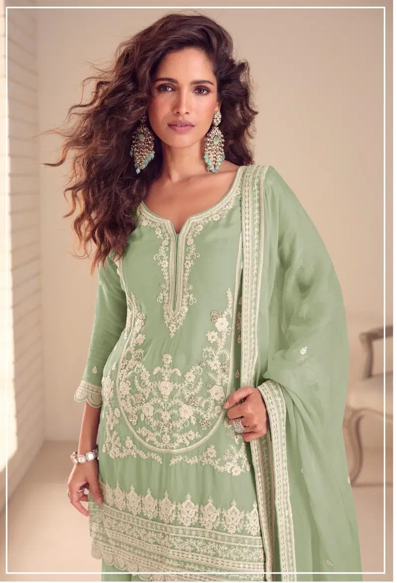Butterfly 7566 Chinon Embroidery Worked Salwar Kameez Collection