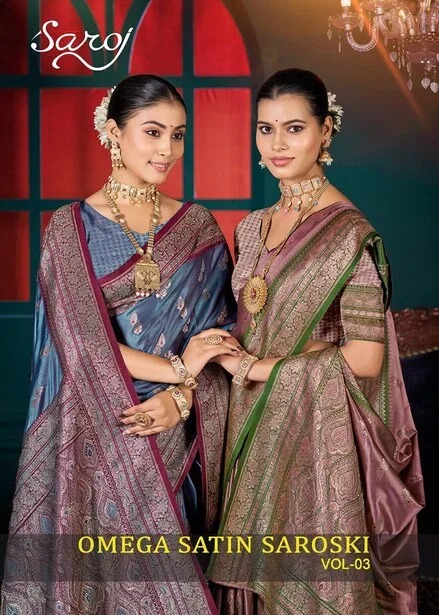 Saroj Omega Satin Silk Vol 3 Satin Silk Saree Collection