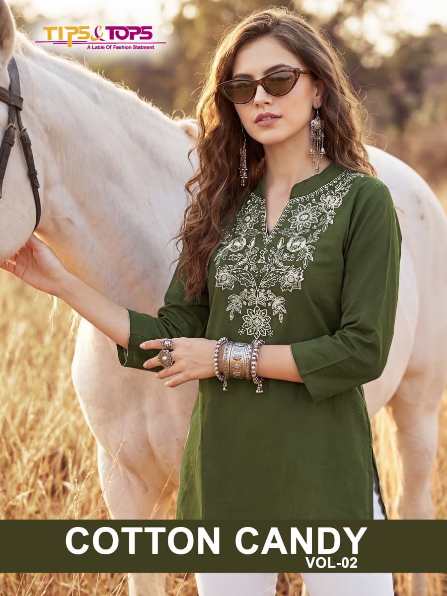 Tips And Tops Cotton Candy Vol 2 Cotton Embroidered Western Short Top Collection
