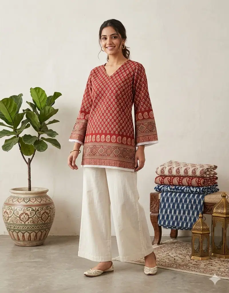 Naisha K 902 Fine Cotton Printed Tops Collection