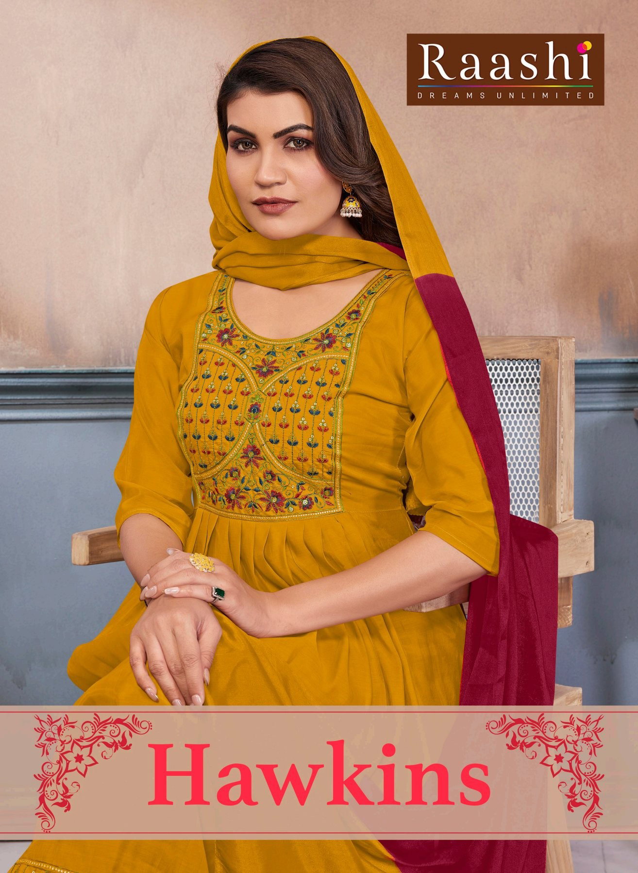 Raashi Hawkins Mal Chanderi Lining Kurti With Bottom Dupatta