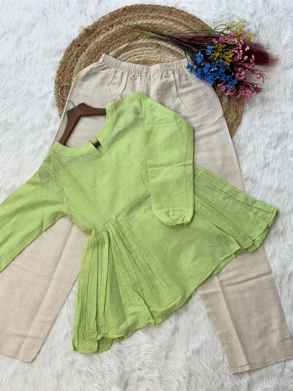 Lw 9334 Linen Cotton Tops With Bottom Collection