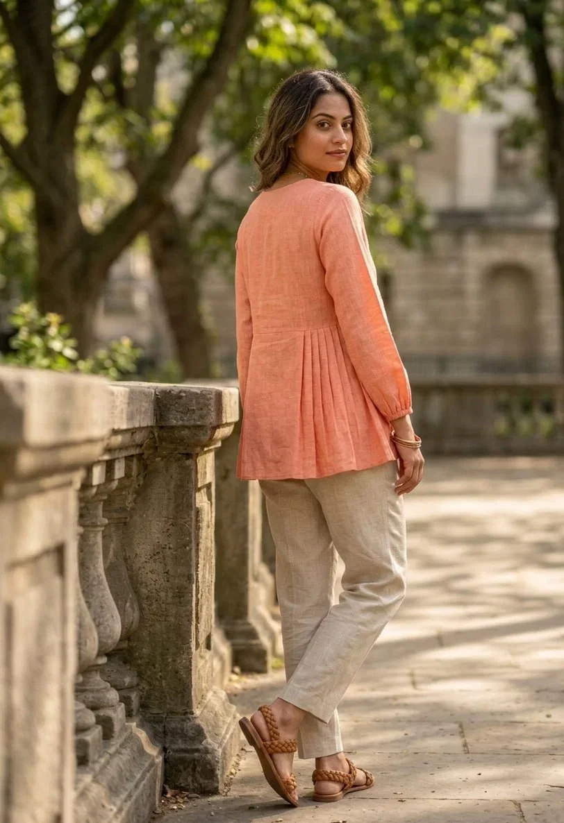 Lw 9334 Linen Cotton Tops With Bottom Collection