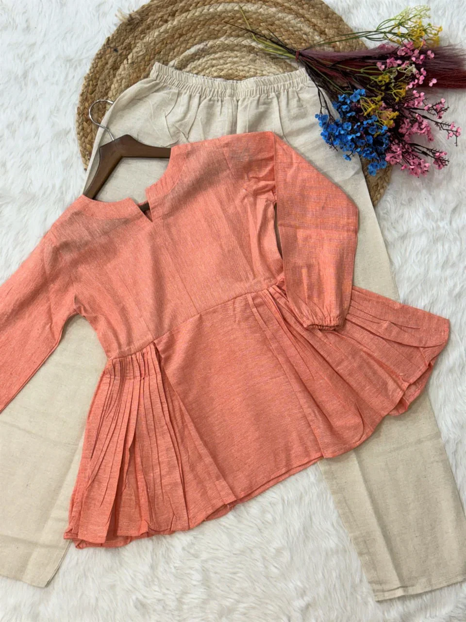 Lw 9334 Linen Cotton Tops With Bottom Collection