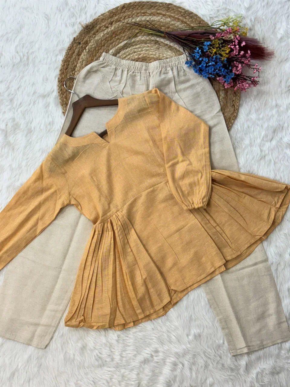 Lw 9334 Linen Cotton Tops With Bottom Collection