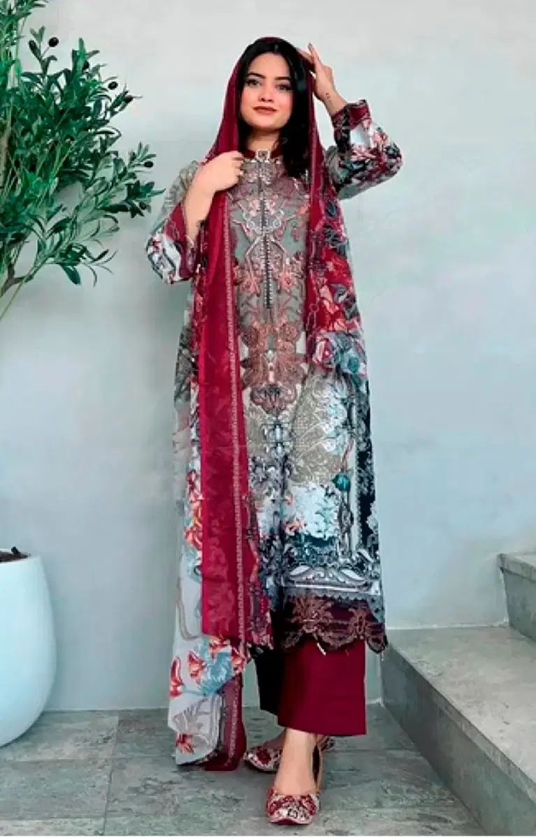 Aasha 1031 A And B Cotton Dupatta Cotton Print With Embroidered Salwar Kameez