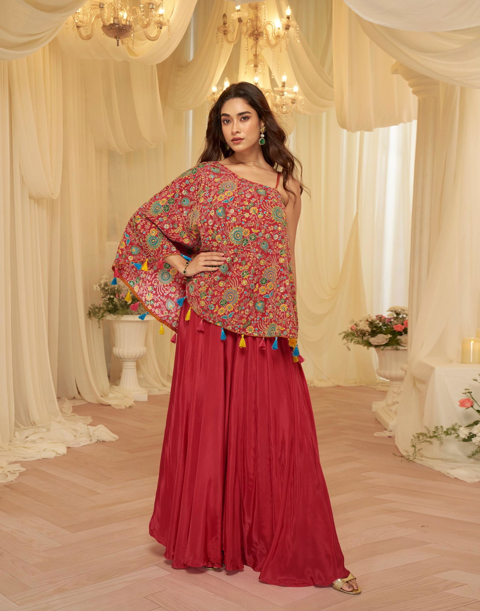 Sayuri Tamanna Viscose With Embroidered Designer Top And Bottom ...