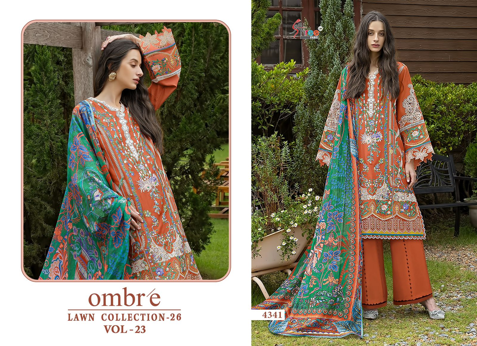 Shree Ombre Lawn Collection 26 Vol 23 Cotton Dupatta Cotton Salwar Kameez