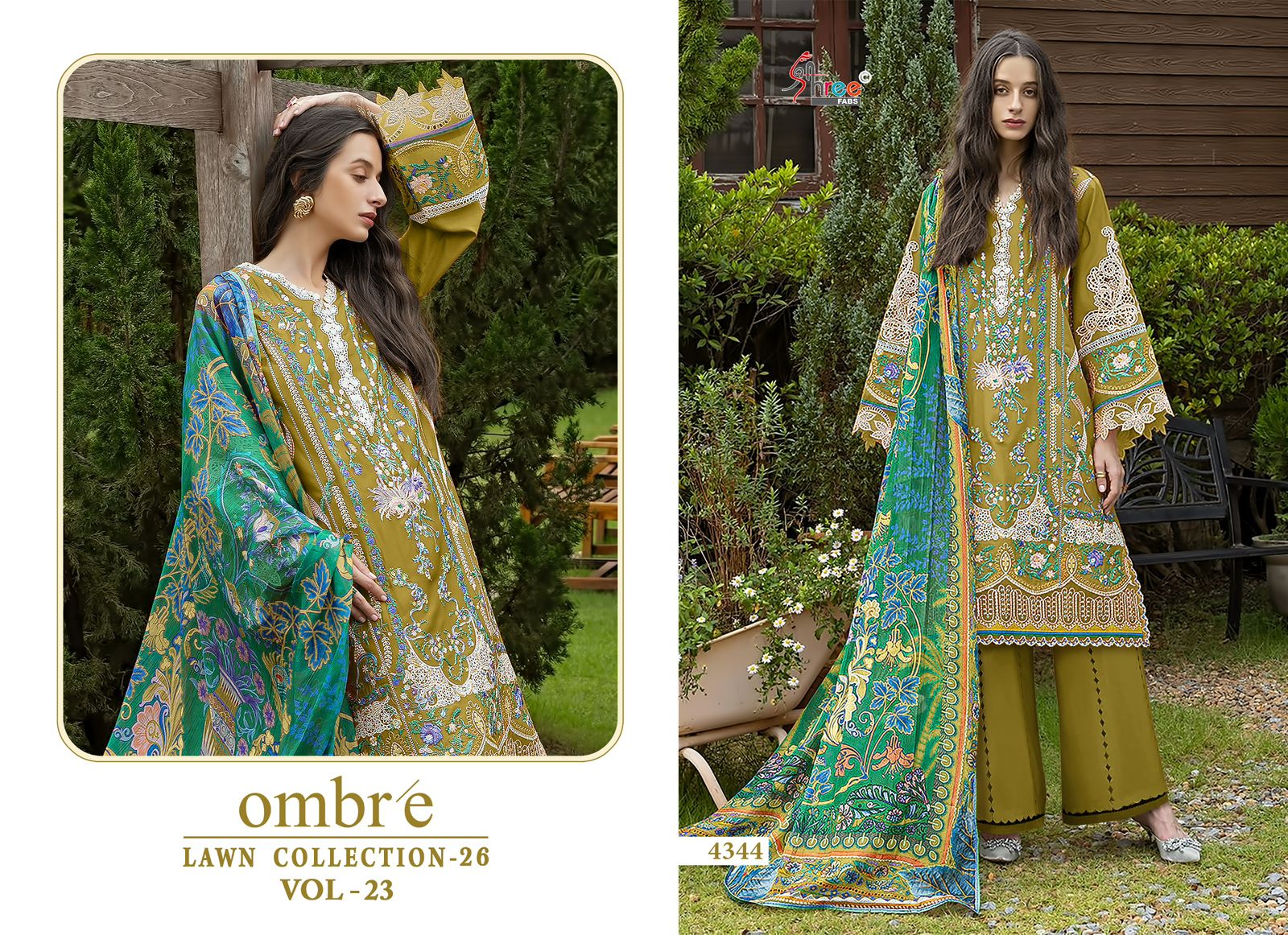 Shree Ombre Lawn Collection 26 Vol 23 Cotton Dupatta Cotton Salwar Kameez