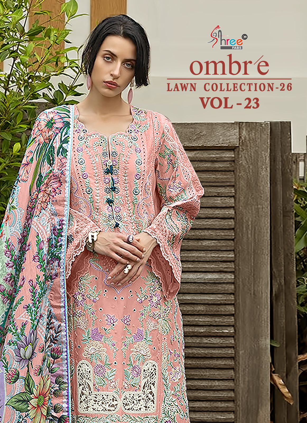 Shree Ombre Lawn Collection 26 Vol 23 Chiffon Dupatta Cotton Salwar Kameez