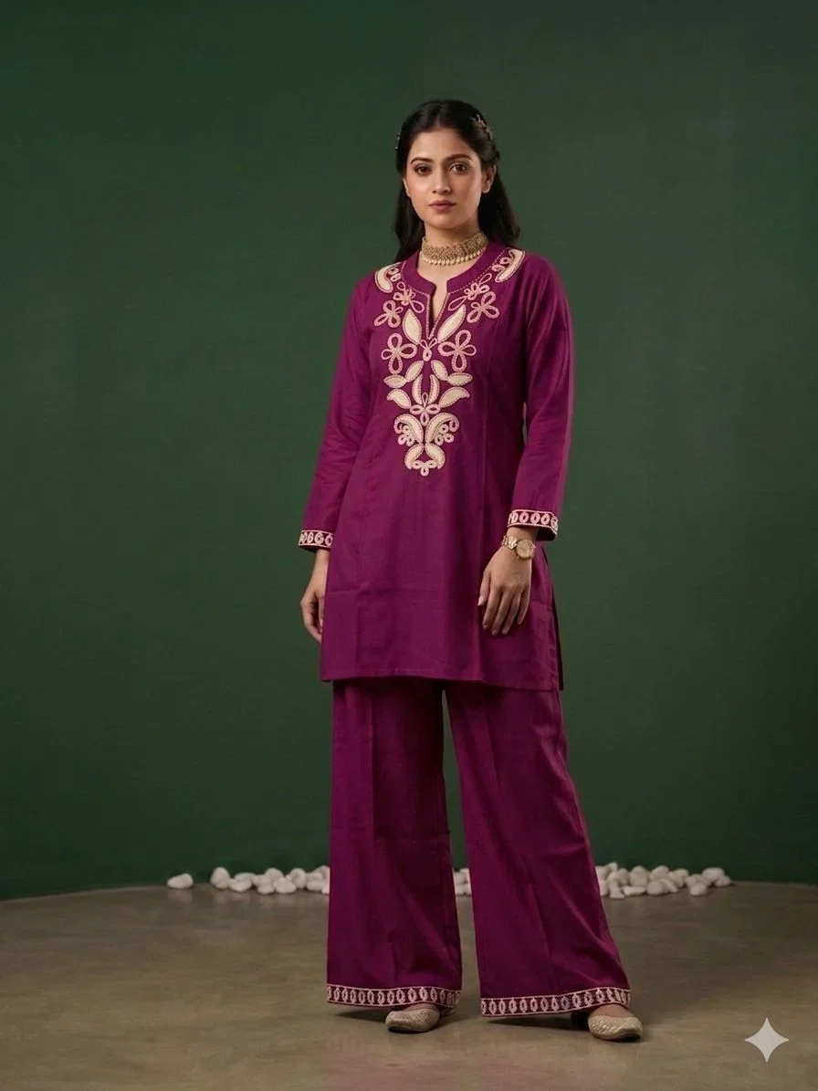 Naisha K 907 Rayon Embroidered Co Ord Set Collection