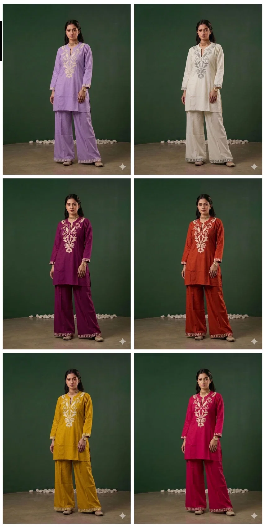 Naisha K 907 Rayon Embroidered Co Ord Set Collection
