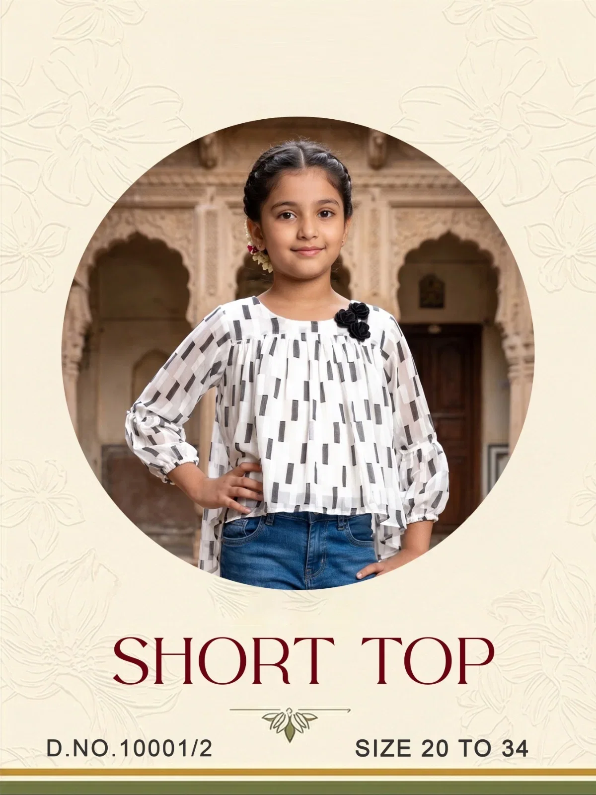 Short Top Vol 2 Chiffon Printed Kids Wear Top Collection