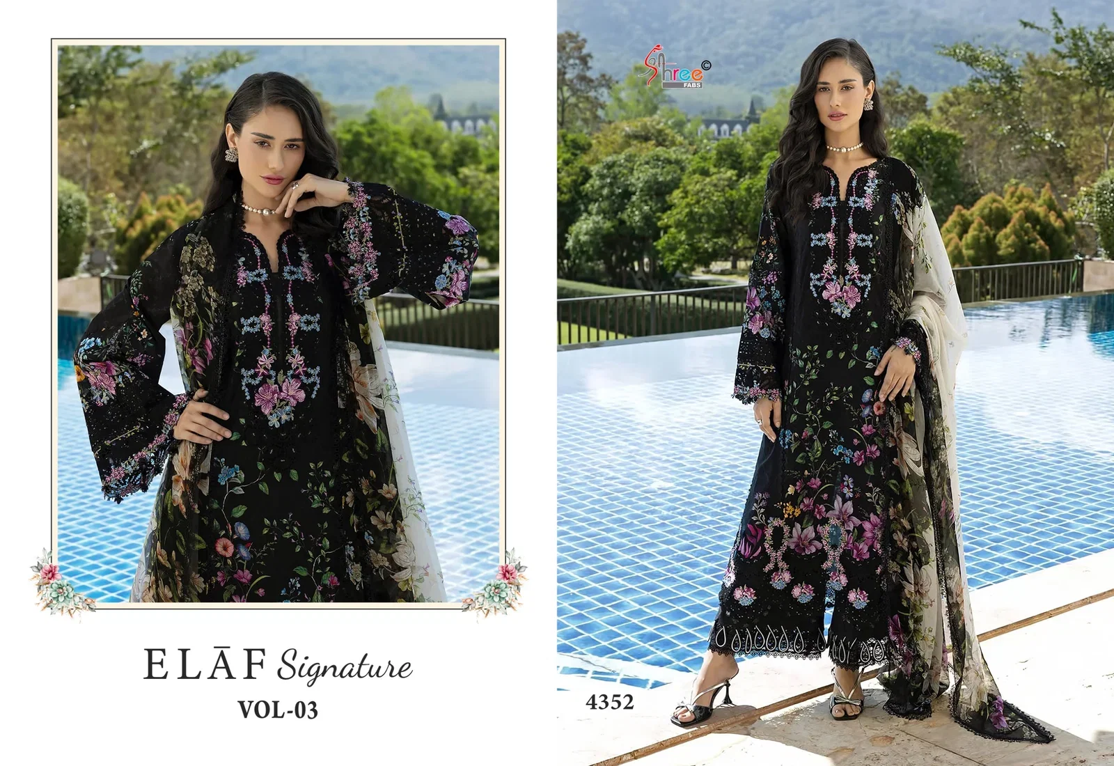 Shree Elaf Signature Vol 3 Chiffon Dupatta Pakistani Salwar Kameez