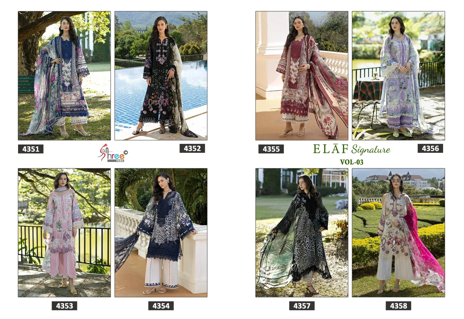 Shree Elaf Signature Vol 3 Chiffon Dupatta Pakistani Salwar Kameez