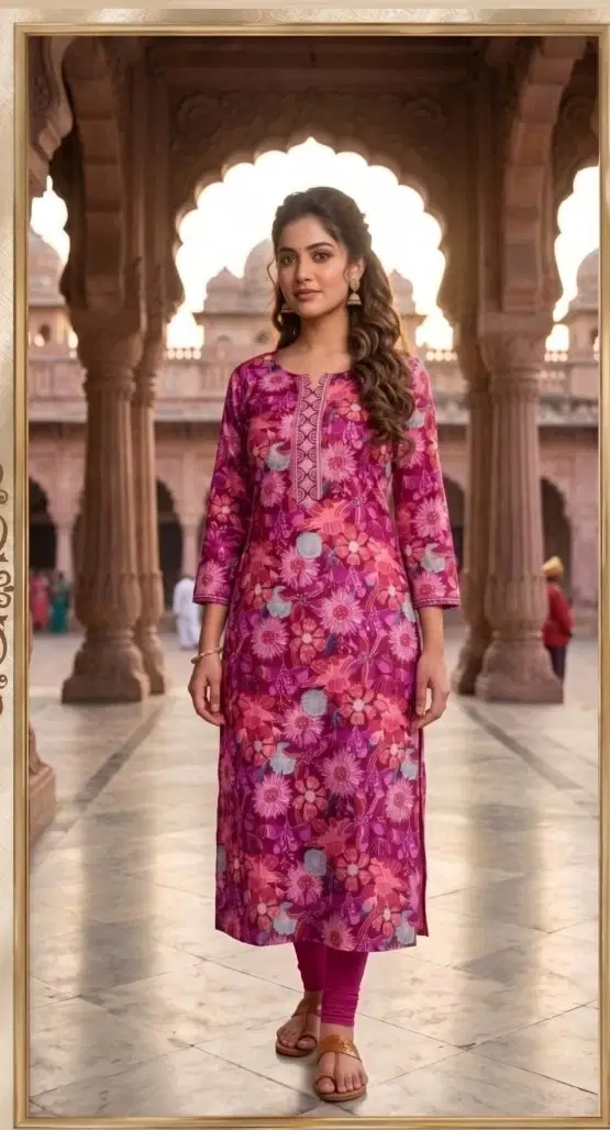 Print Kurti 10001 Vatican Printed Long Kurti Collection