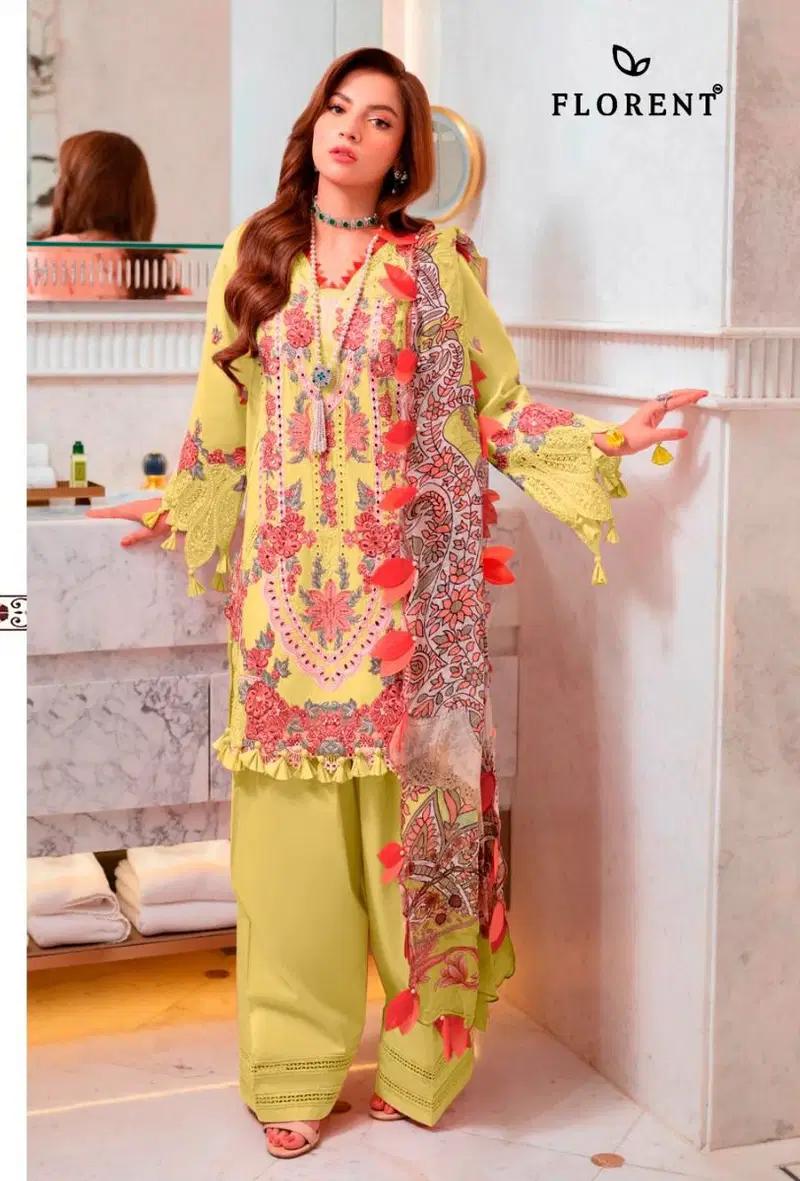 Florent 1077 A To D Cambric Cotton Embroidered Salwar Kameez