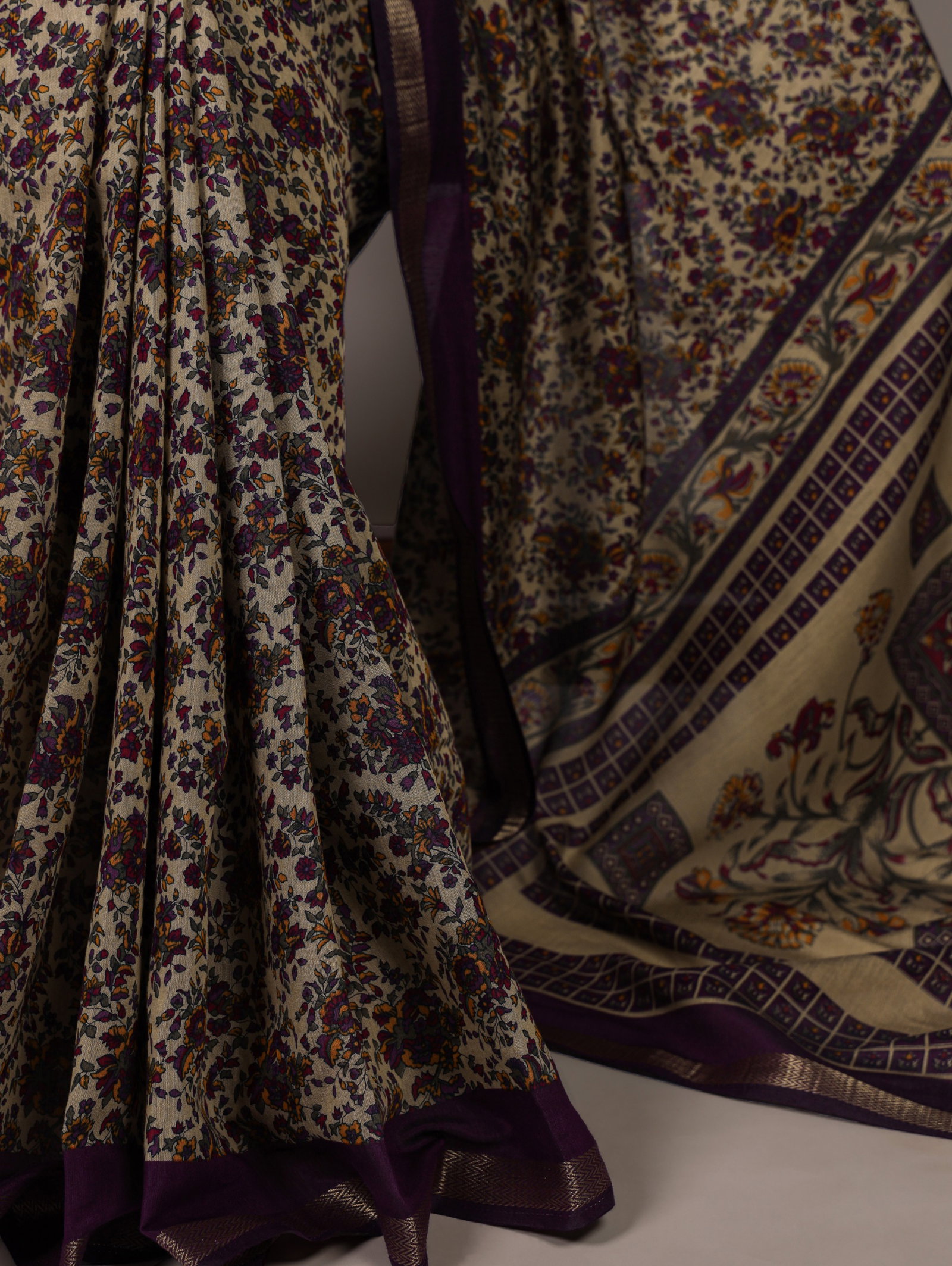 Taraa L 7200 Polyester Viscose Chanderi Printed Saree Collection
