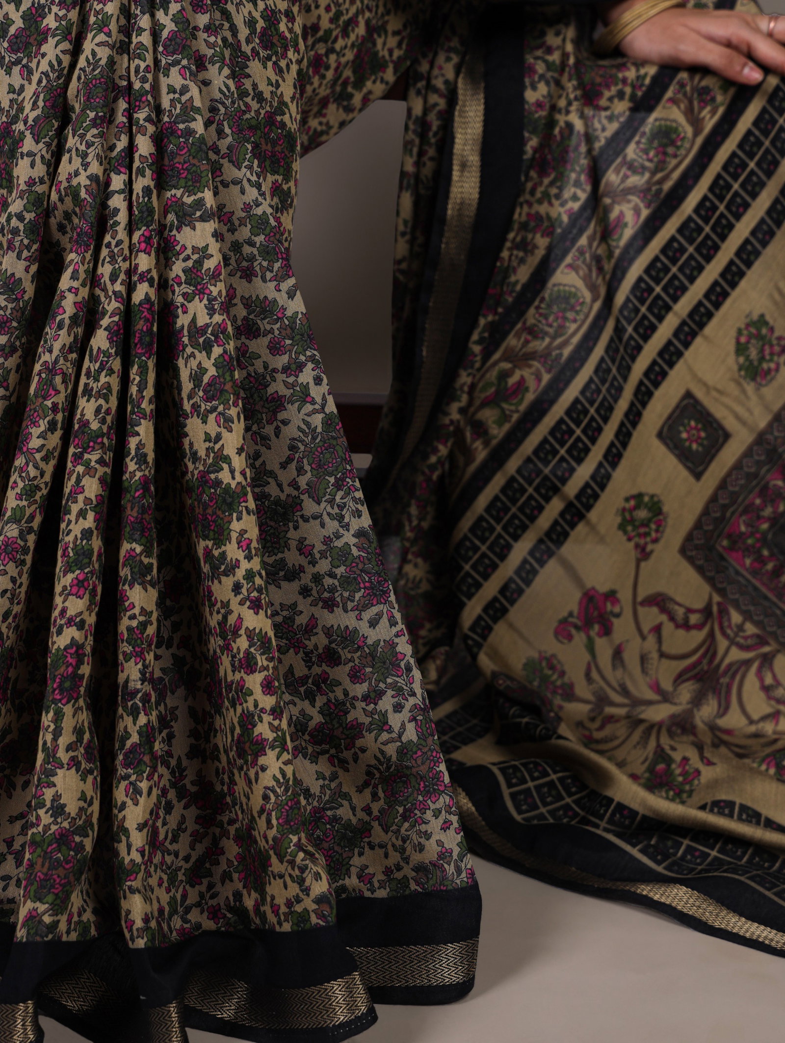 Taraa L 7200 Polyester Viscose Chanderi Printed Saree Collection