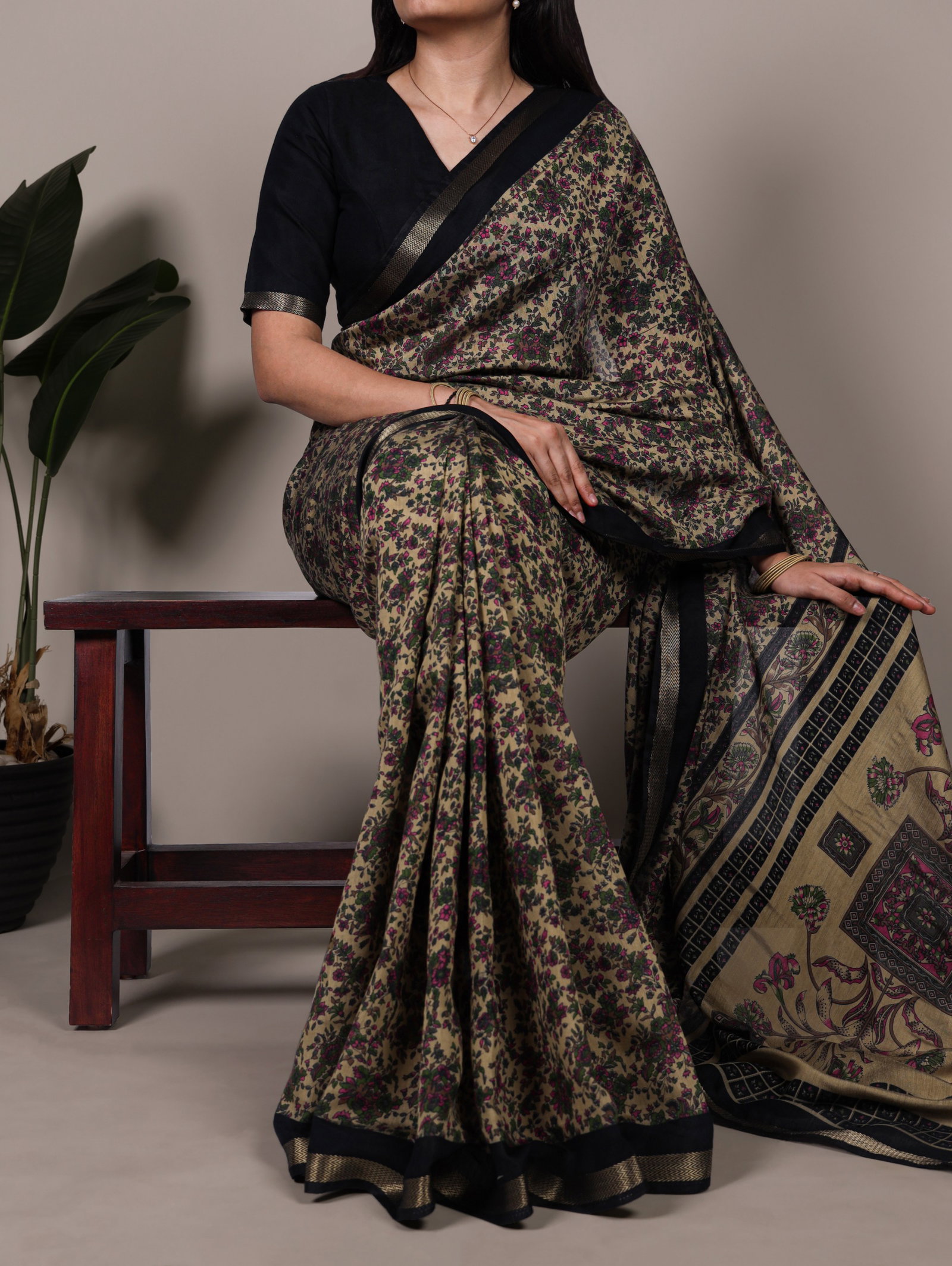 Taraa L 7200 Polyester Viscose Chanderi Printed Saree Collection