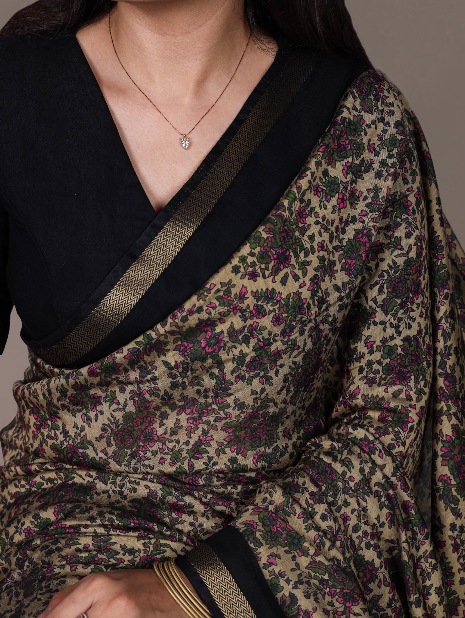 Taraa L 7200 Polyester Viscose Chanderi Printed Saree Collection