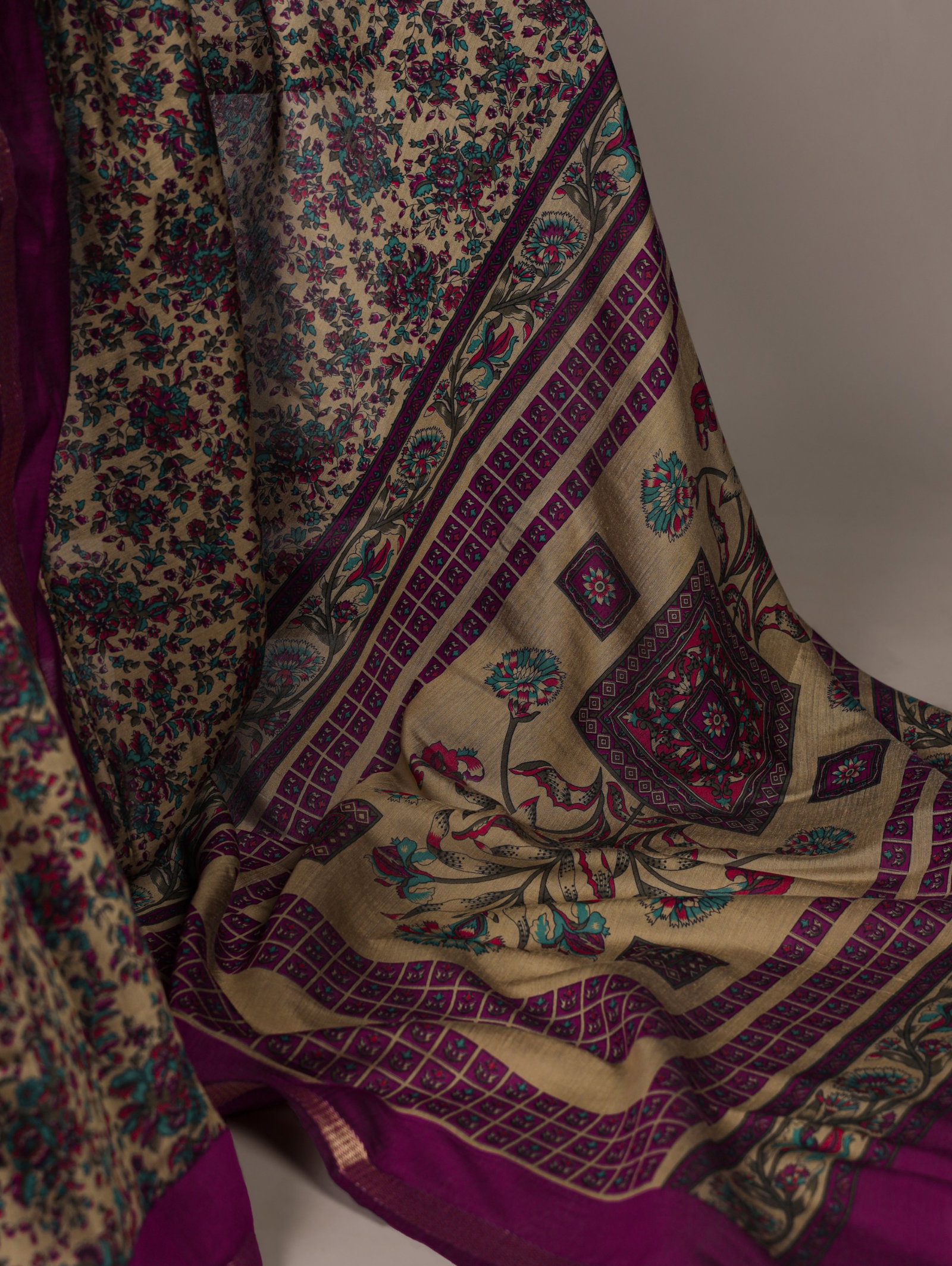 Taraa L 7200 Polyester Viscose Chanderi Printed Saree Collection