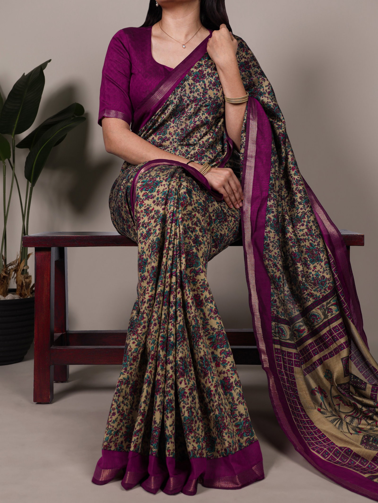 Taraa L 7200 Polyester Viscose Chanderi Printed Saree Collection