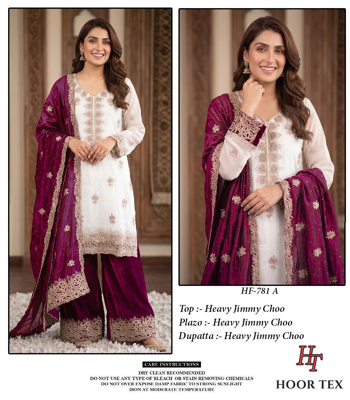 Hoor Tex 781 A To D Jimmy Choo Embroidered Salwar Kameez