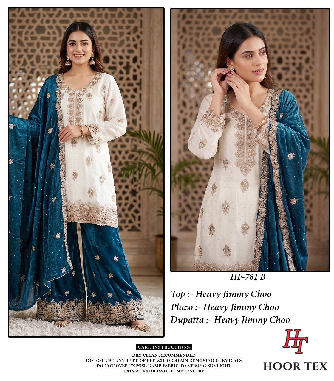 Hoor Tex 781 A To D Jimmy Choo Embroidered Salwar Kameez