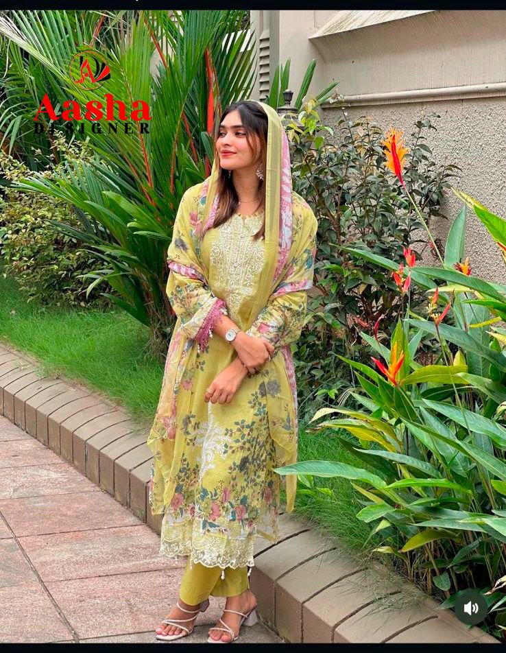 Aasha 1159 Cotton Dupatta Cotton Embroidered Salwar Kameez