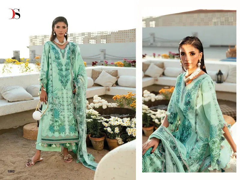 Deepsy Jade Needle Wonder Vol 6 Cotton Dupatta Cotton Embroidered Salwar Kameez