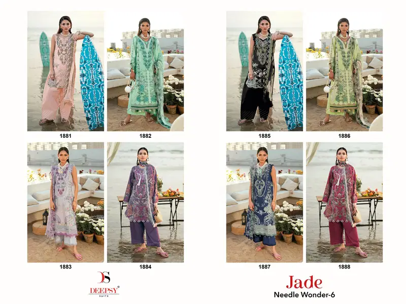 Deepsy Jade Needle Wonder Vol 6 Cotton Dupatta Cotton Embroidered Salwar Kameez